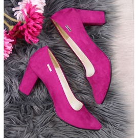 Bombas en el poste de Monique W AN866H fucsia blanco rosado 4