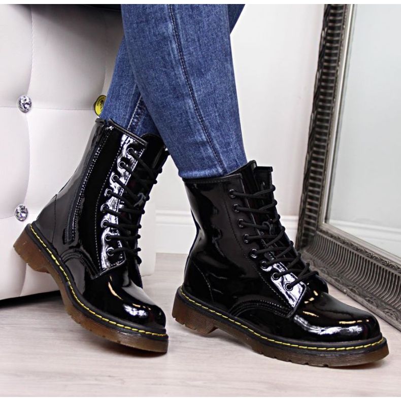 Botas de piel lacada Filippo W PAW78 con aislamiento negro 2