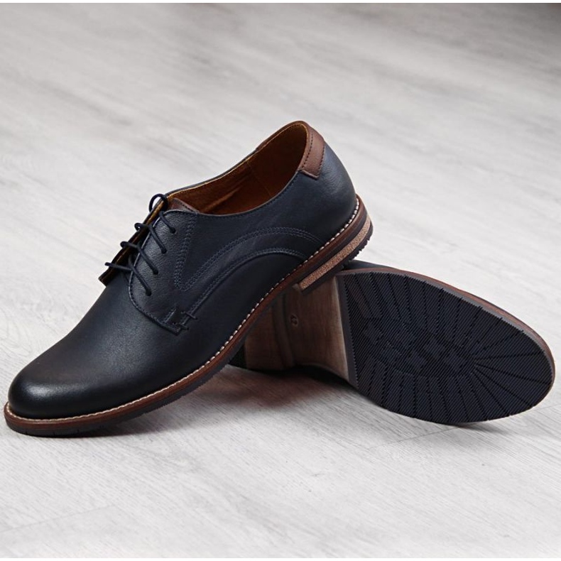 Zapatos de piel Gregor M 1836 azul marino 1