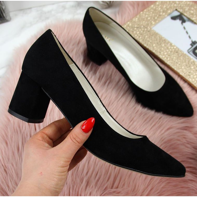 Zapatos de salón en el pilar de gamuza Juma W CIT2711D negro 1