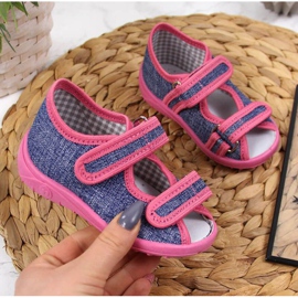 Zapatillas de interior Nazo TEX4B azul marino y rosa 1