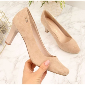 Zapatos de salón en el poste Sergio Leone W SK39X beige 1