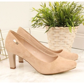 Zapatos de salón en el poste Sergio Leone W SK39X beige 3