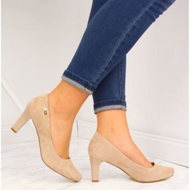 Zapatos de salón en el poste Sergio Leone W SK39X beige 5