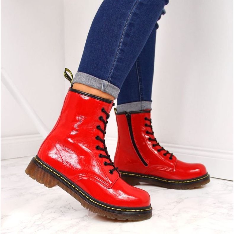 Botas cálidas de piel con cordones Filippo W PAW77D rojo 2