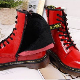 Botas cálidas de piel con cordones Filippo W PAW77D rojo 4