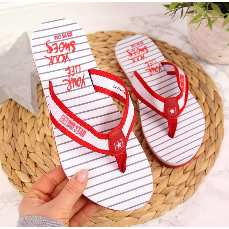 Big Star W DD274A249 chanclas de playa rojas blanco rojo 1