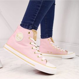 Zapatillas altas Big Star W HH274447 rosa beige 2