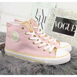 Zapatillas altas Big Star W HH274447 rosa beige rosado 3