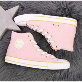Zapatillas altas Big Star W HH274447 rosa beige rosado 4