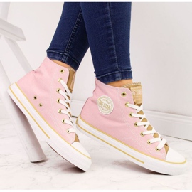 Zapatillas altas Big Star W HH274447 rosa beige rosado 5