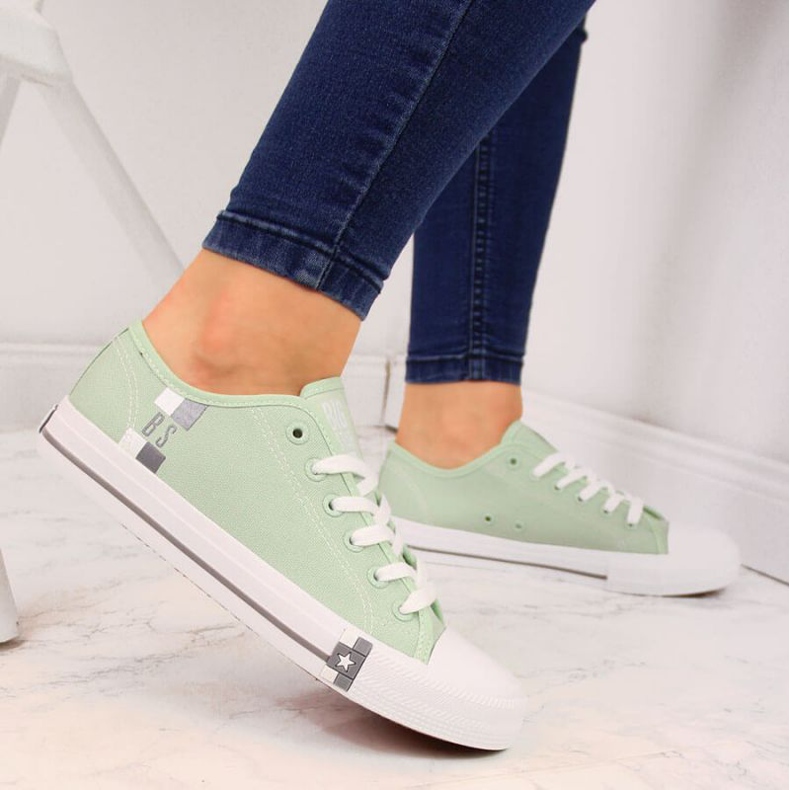 Zapatillas de textil Big Star W HH274112 menta blanco verde 2