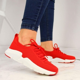 Zapatillas rojas Big Star W DD274580 blanco rojo 2