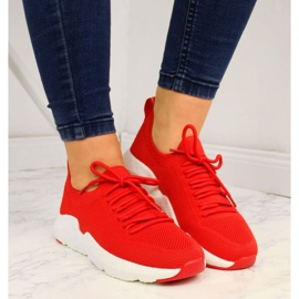 Zapatillas rojas Big Star W DD274580 blanco rojo 3