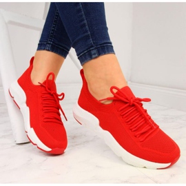 Zapatillas rojas Big Star W DD274580 blanco rojo 5