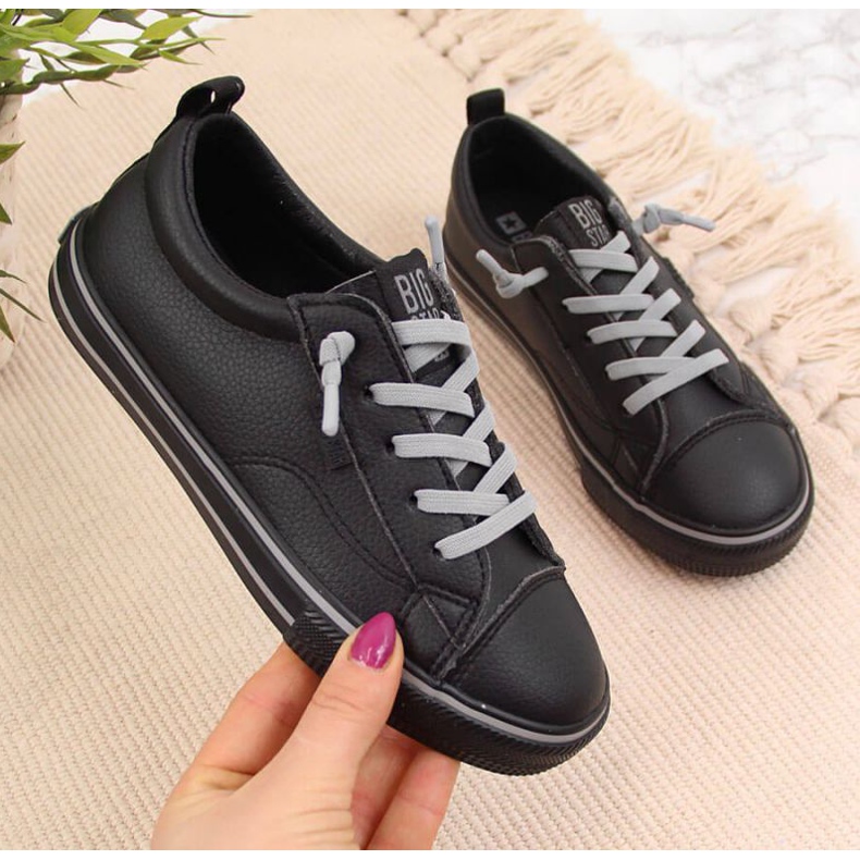 Zapatillas bajas con piel ecológica Big Star Jr HH374038 negro blanco 1