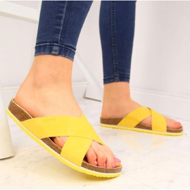 Zapatillas de piel Big Star W HH274596 amarillas amarillo 2