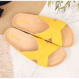 Zapatillas de piel Big Star W HH274596 amarillas amarillo 4