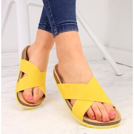 Zapatillas de piel Big Star W HH274596 amarillas amarillo 5