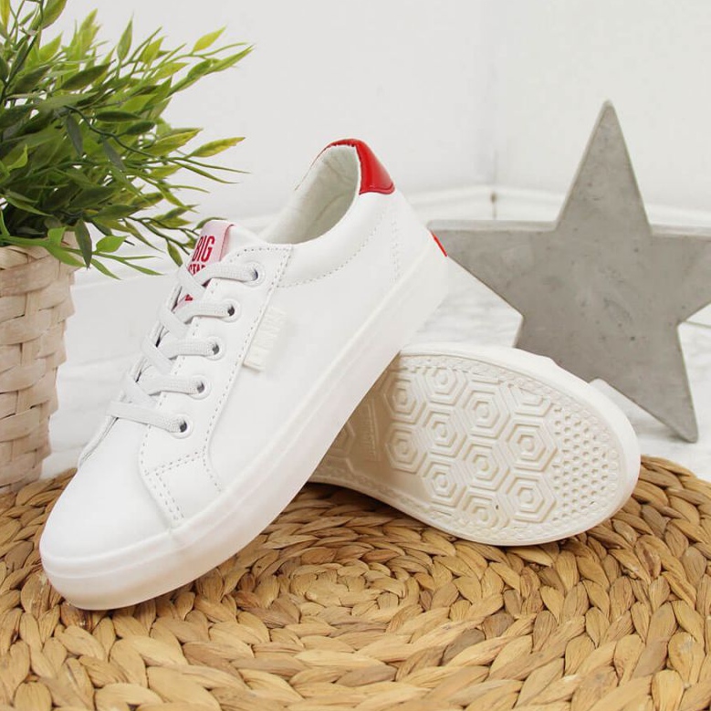 Zapatillas bajas de piel ecológica Big Star Jr DD374134 blanco marrón 2