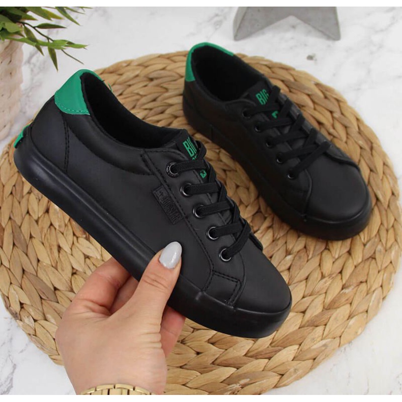 Zapatillas bajas de piel ecológica Big Star Jr DD374147 negro blanco 1