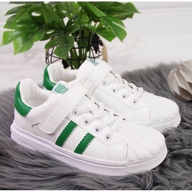 Zapatillas deportivas con velcro Big Star Jr GG374019 blanco marrón 2 Zapatillas deportivas con velcro Big Star Jr GG374019 blanco marrón 2