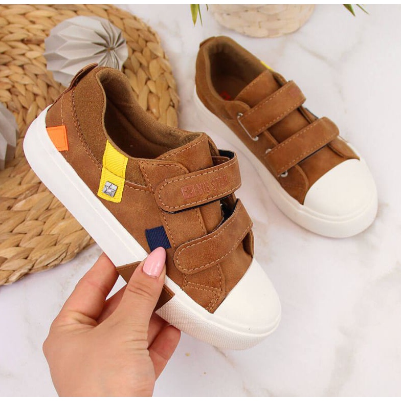 Zapatillas bajas con piel ecológica Big Star Jr II374017 camel blanco 1