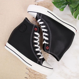 Zapatillas en la cuña Cross Jeans W II2R4025C negro blanco 4