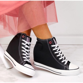 Zapatillas en la cuña Cross Jeans W II2R4025C negro blanco 5