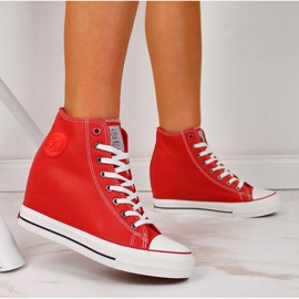 Zapatillas en la cuña Cross Jeans W II2R4026C rojo blanco 2