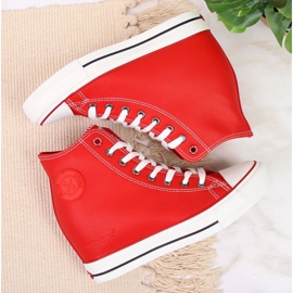 Zapatillas en la cuña Cross Jeans W II2R4026C rojo blanco 4