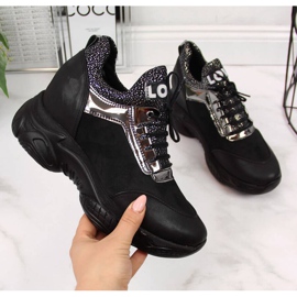 BM Zapatillas con cuña oculta Navy Dot W WOL9 negro 1 BM Zapatillas con cuña oculta Navy Dot W WOL9 negro 1