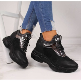 BM Zapatillas con cuña oculta Navy Dot W WOL9 negro 5