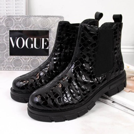 Botas de piel con aislamiento Rieker W Z9152-00 negro blanco 3