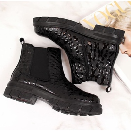 Botas de piel con aislamiento Rieker W Z9152-00 negro blanco 5