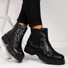 Botas de piel con aislamiento Rieker W Z9152-00 negro blanco 6