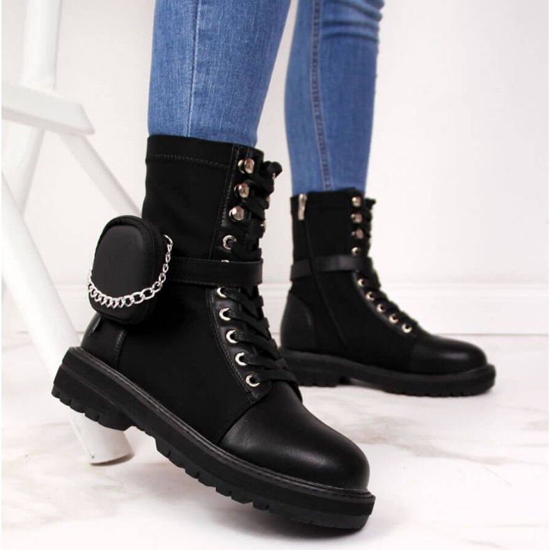 Botas de piel con bolsillo Goe W II2N4024 negro 2