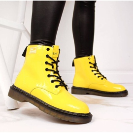 Botas de piel lacada Goe W II2N4054 amarillo 2