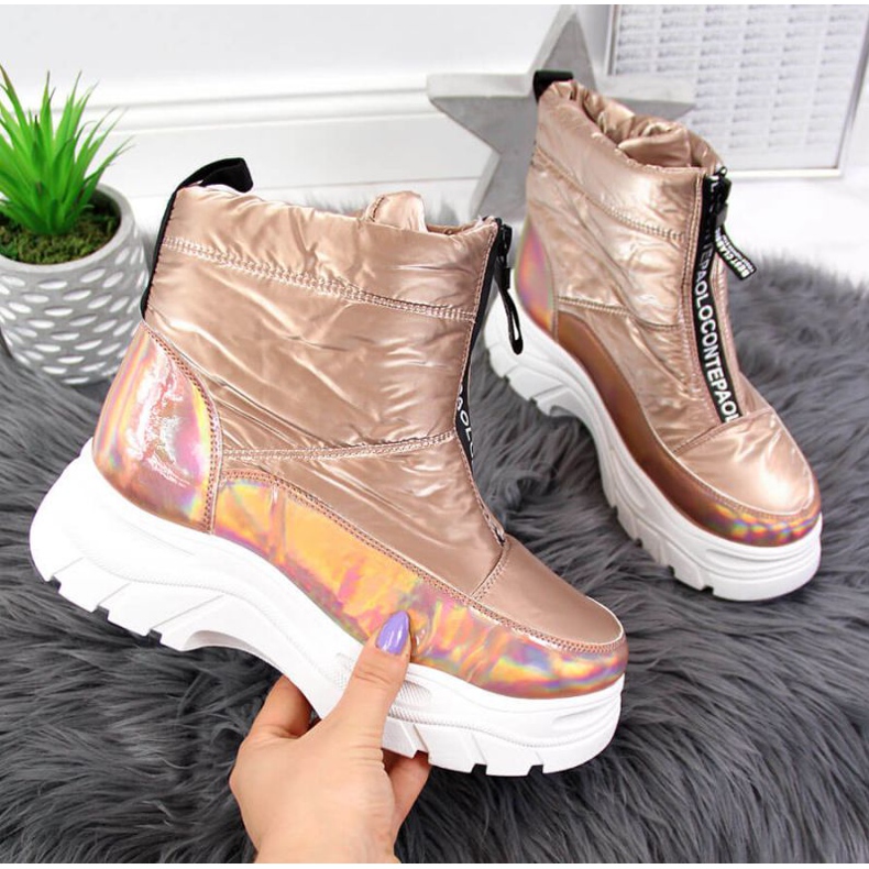 Botas de nieve en la plataforma holográfica Vinceza W JAN46C dorada dorado 1 Botas de nieve en la plataforma holográfica Vinceza W JAN46C dorada dorado 1