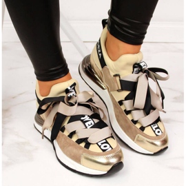 Zapatillas con inscripciones Vinceza W JAN49A beige 3