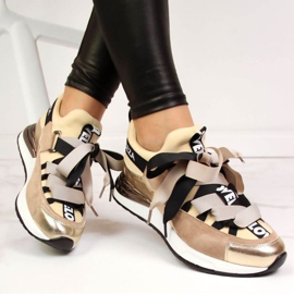 Zapatillas con inscripciones Vinceza W JAN49A beige 5