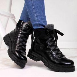 Botas lacadas con aislamiento negro W Rieker Z9132 azul 5