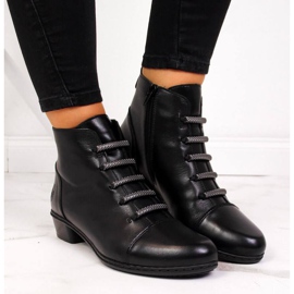 Botas de piel, tacones altos, Rieker W Y0769 negro 2