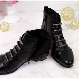 Botas de piel, tacones altos, Rieker W Y0769 negro 3
