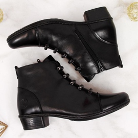 Botas de piel, tacones altos, Rieker W Y0769 negro 4