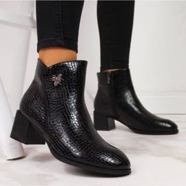 Botas negras con piel de serpiente con mosca Filippo W PAW287 negro 2
