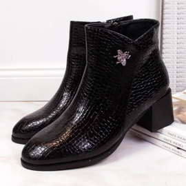 Botas negras con piel de serpiente con mosca Filippo W PAW287 negro 3