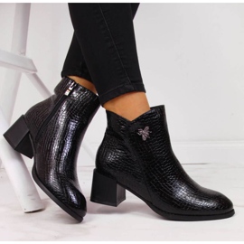 Botas negras con piel de serpiente con mosca Filippo W PAW287 negro 6