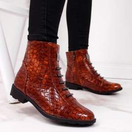 Botas con decoración de piel de serpiente Filippo W PAW288B marrón 2