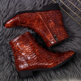 Botas con decoración de piel de serpiente Filippo W PAW288B marrón 5